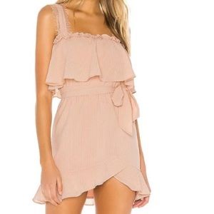 REVOLVE Tularosa Dusty Pink Peach Tulip Ruffle Mini Dress Small